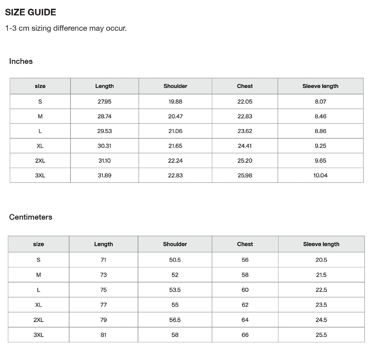 Size Guide