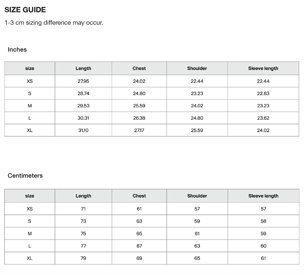 Size Guide