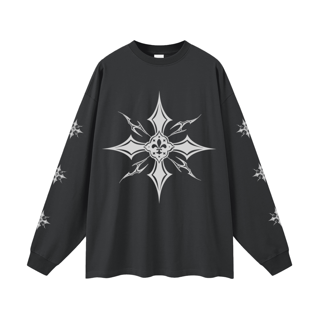 streetwear,oversizedfit,longsleeve,graphicdesign,graphictee,unisexstyle,cityofsaints,charcoal